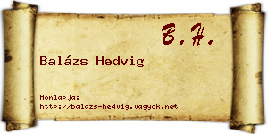 Balázs Hedvig névjegykártya